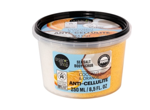 ORGANIC SHOP Peeling do ciała antycellulitowy Kokos i pomarańcza 250 ml