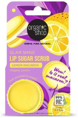 ORGANIC SHOP Peeling do ust z cukrem cytrynowym i makaronikiem 10 ml