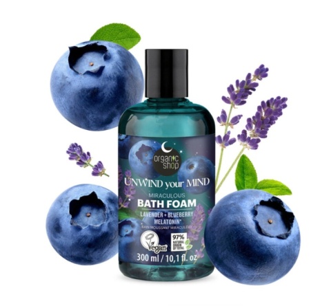 ORGANIC SHOP Pianka do kąpieli z lawendą, jagodami i melatoniną 300 ml