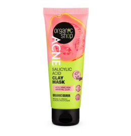 ORGANIC SHOP ACNE Maseczka glinkowa z kwasem salicylowym i organiczną guawą 75 ml