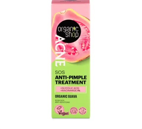 ORGANIC SHOP ACNE SOS Żel przeciwtrądzikowy z organiczną guawą 30 ml